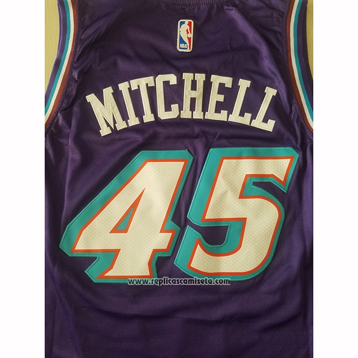 Camiseta Utah Jazz Donovan Mitchell #45 Hardwood Classic 2019-20 Violeta